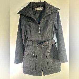 Zara Women's Dark Gray Belted Coat